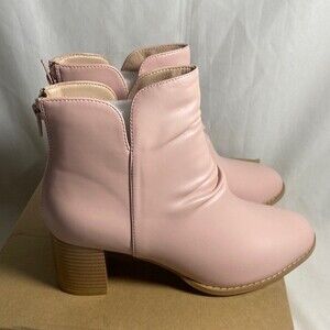 new pink western cowgirl Heel Chelsea Boot ankle Booties 6 country sexy